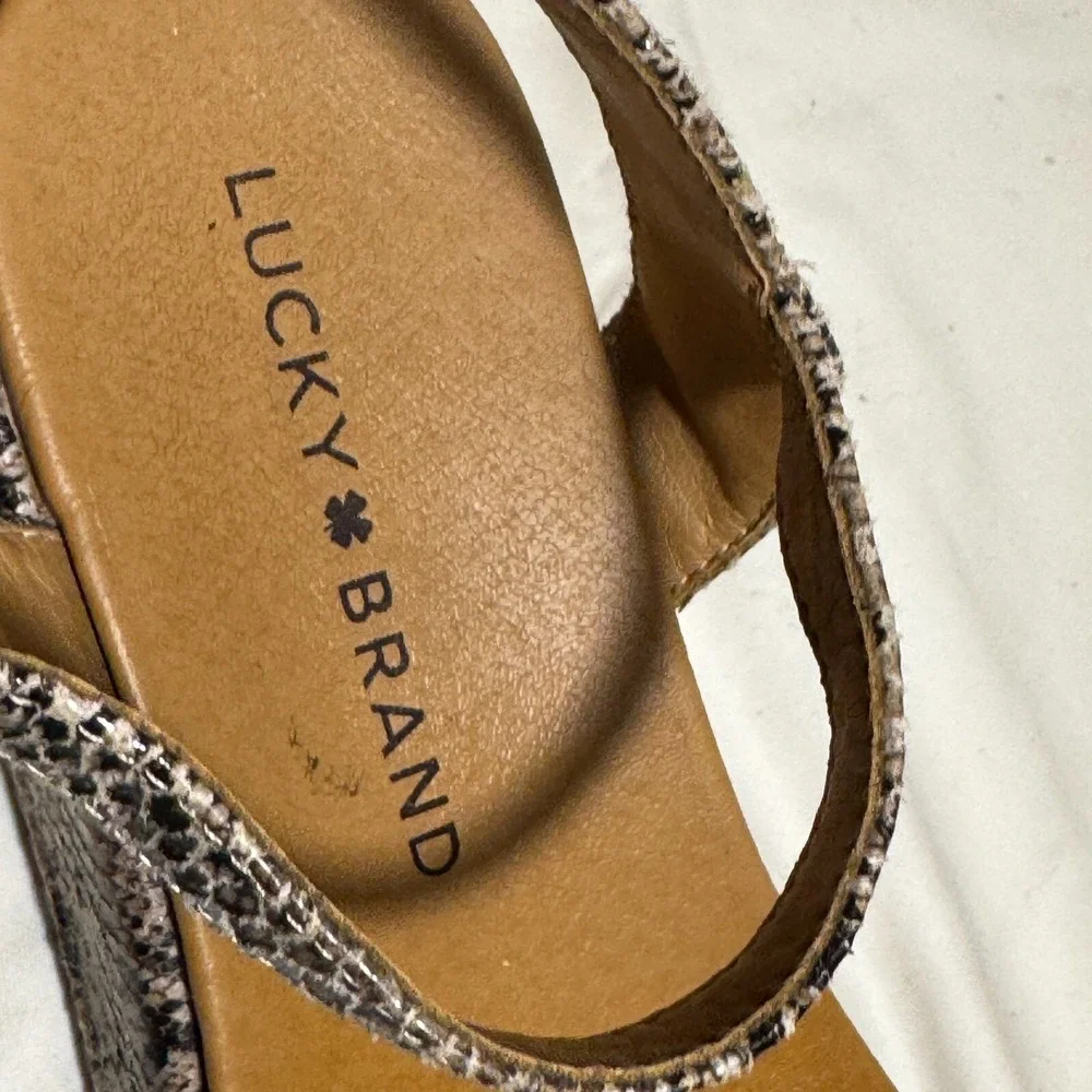 Lucky Brand Girls‎ Size 3 M Platform Sandals Snake Skin Pattern